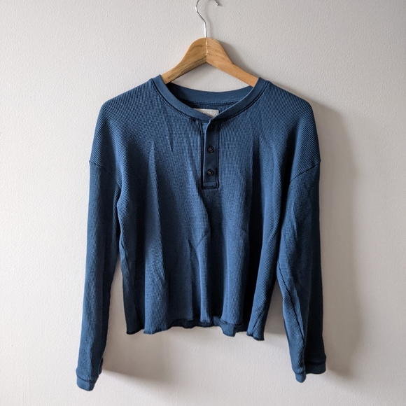 Everlane Waffle Henley Atlantic Small - Picture 2 of 6
